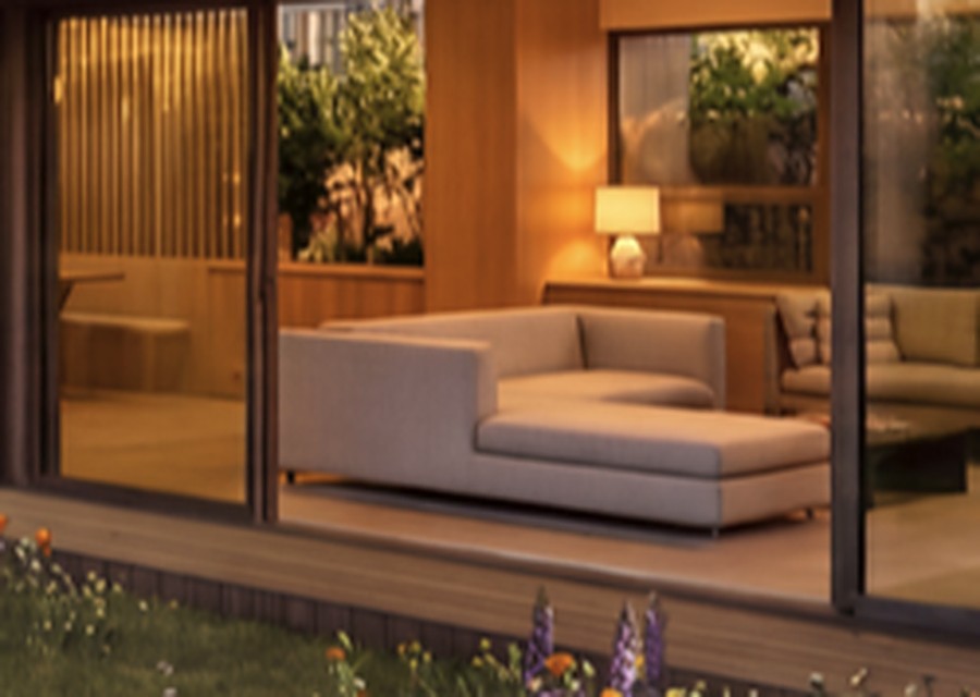 Black-framed glass windows and doors
